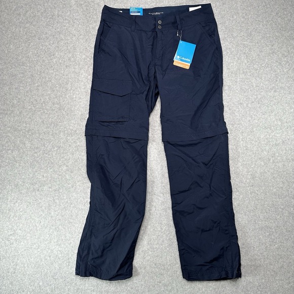 NWT Columbia Palm Peak Convertible Pants Sz 8 Short Blue Straight Leg Active UPF - Picture 1 of 9